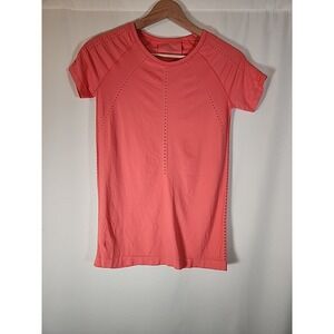 Athleta Foothill Seamless Short-Sleeve Tee‎ Perforated Coral Pink Women XS